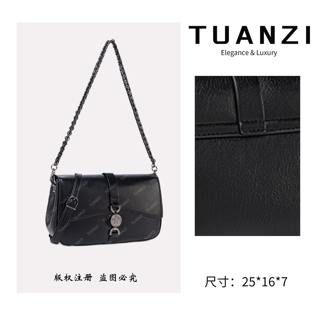 TUANZI『高端玩家』秋冬新款原创设计斜跨包 QYX-98061-黑色
