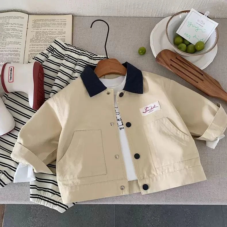 男童外套春秋款2025新款儿童痞帅长袖夹克上衣春装洋气宝宝棒球服