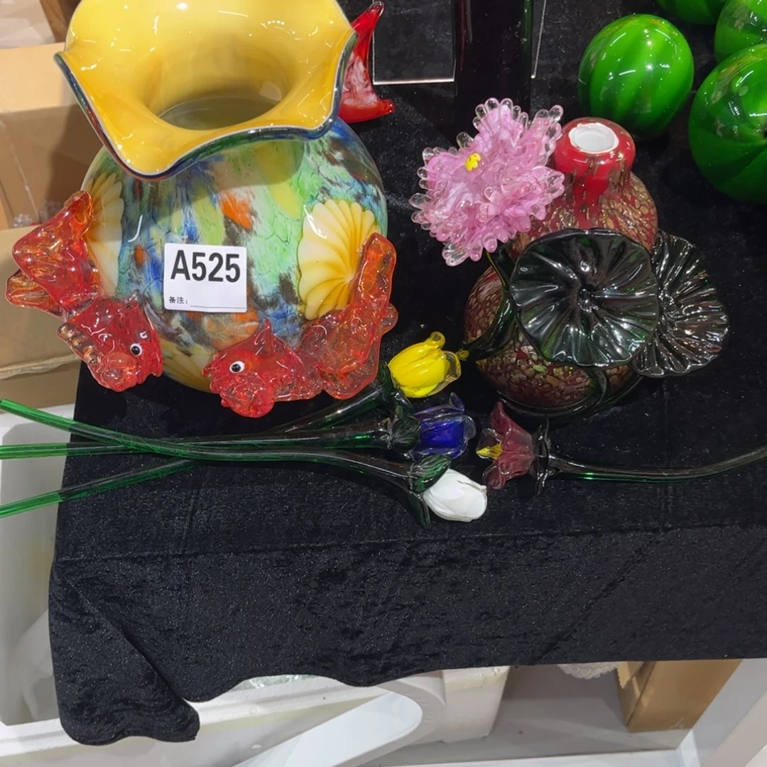 用***5手工艺品琉璃精品两个花瓶➕四个花