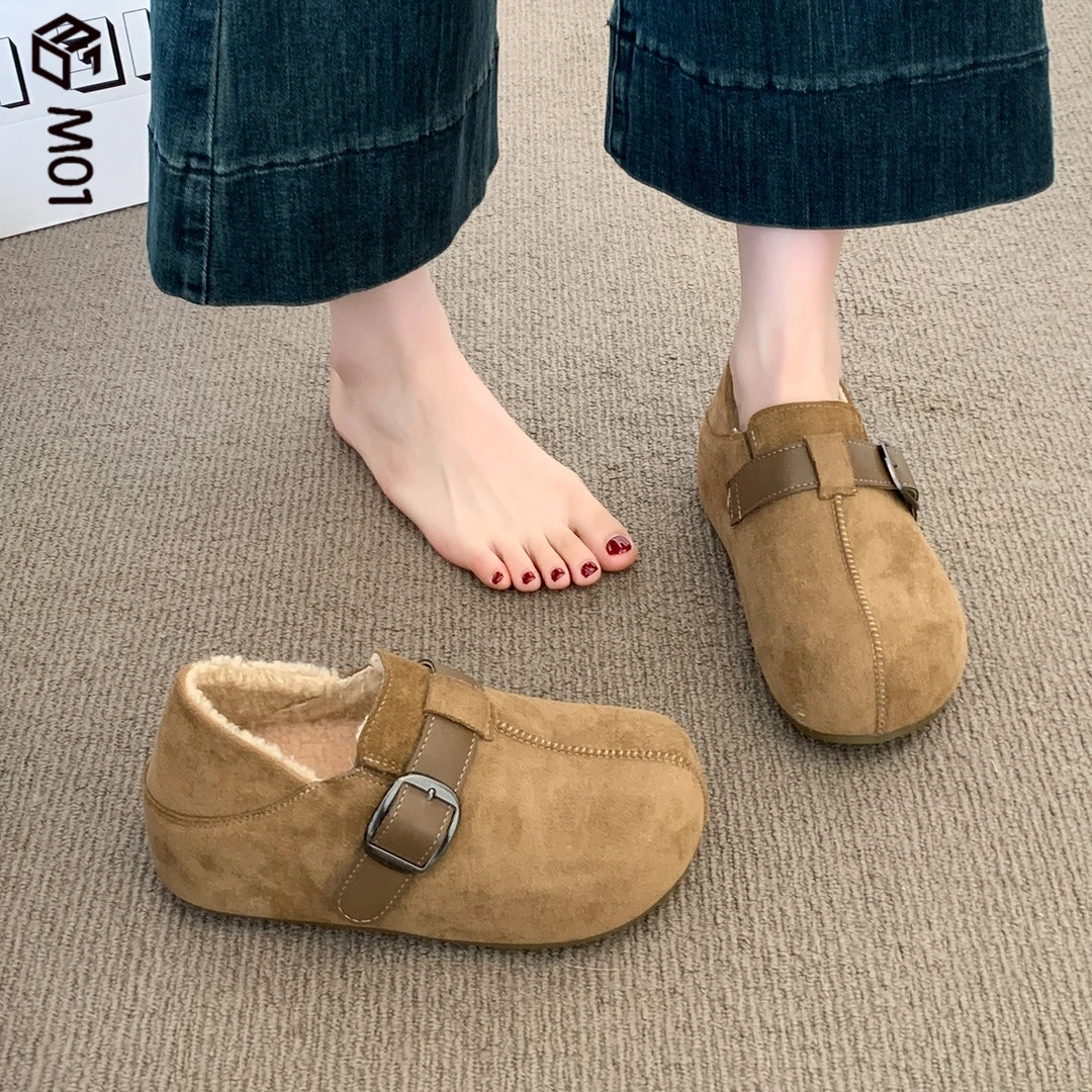 M01厚底内增高两穿勃肯鞋女款2025秋冬季新款加绒加厚保暖棉鞋子