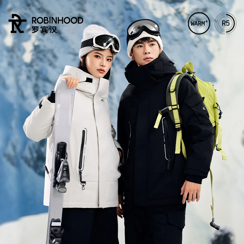罗宾汉新款时尚户外情侣加厚防风保暖滑雪服运动休闲90鸭绒羽绒服