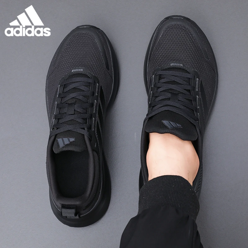 adidas阿迪达斯运动鞋冬季网面透气男鞋跑步鞋黑色减震跑鞋JP6928