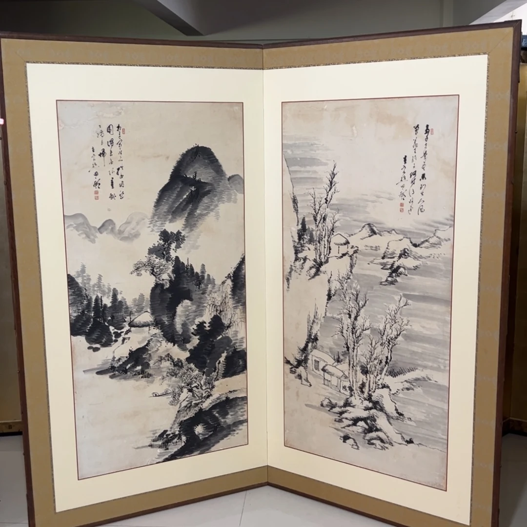 绘画屏风回流屏风框画