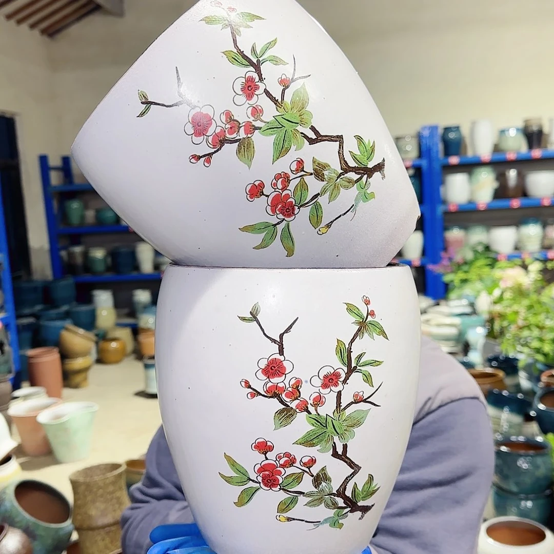 紫砂花盆高20口18