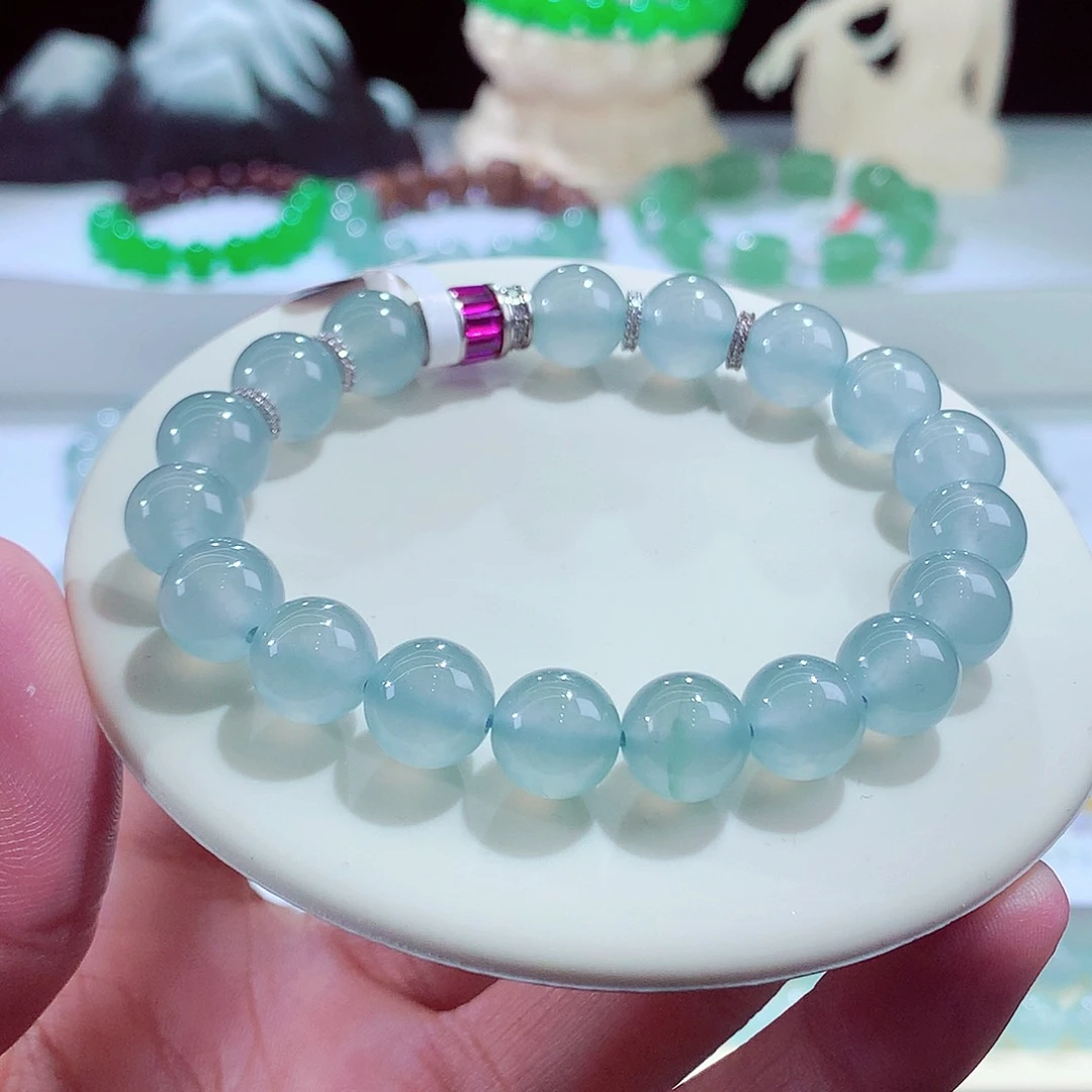 未镶嵌手链翡翠卡9.9天空蓝