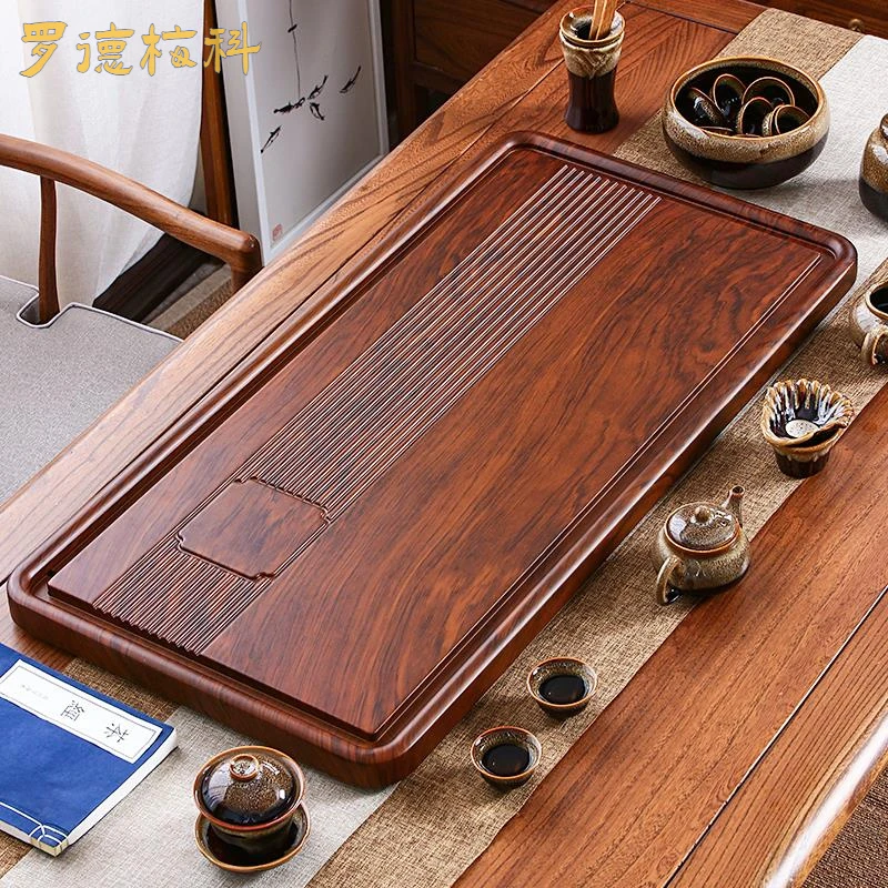 实木茶盘家用整块干泡乌金石功夫茶具套装高档中式新款客厅泡茶台