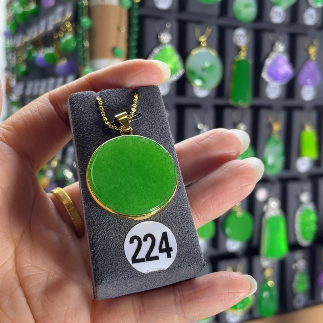 银S925镶嵌翡翠耳饰224