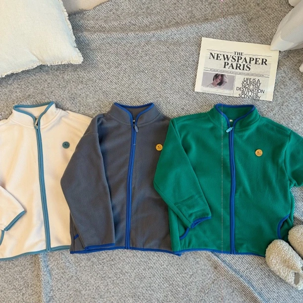 哦哦乐自制 冬款立领摇粒绒抓绒衣