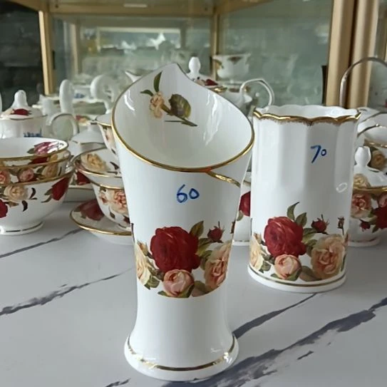 新疆西藏包邮金秋玫瑰手工刮金火炬筷子筒