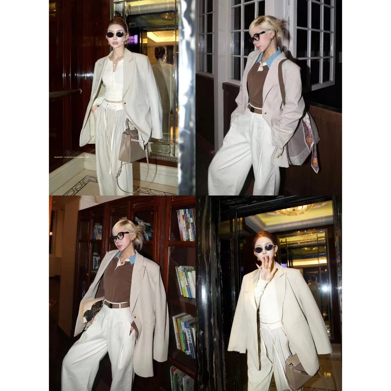 【婉君】法式设计感轻熟极简风休闲韩版小西装外套LWJ24C3TZ1421