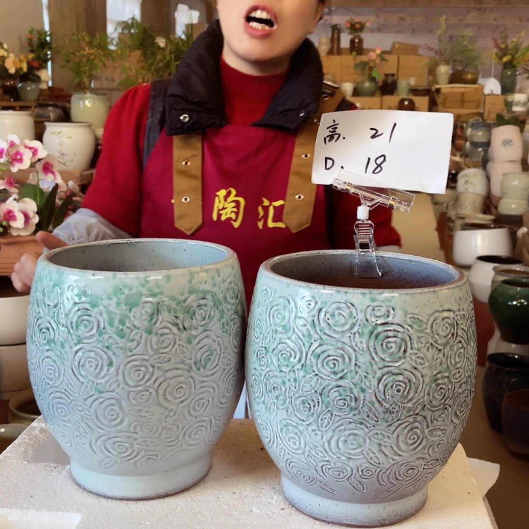 紫砂花盆高度21口径18