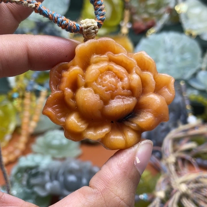 未镶嵌岫玉吊坠毛衣链锁骨链
