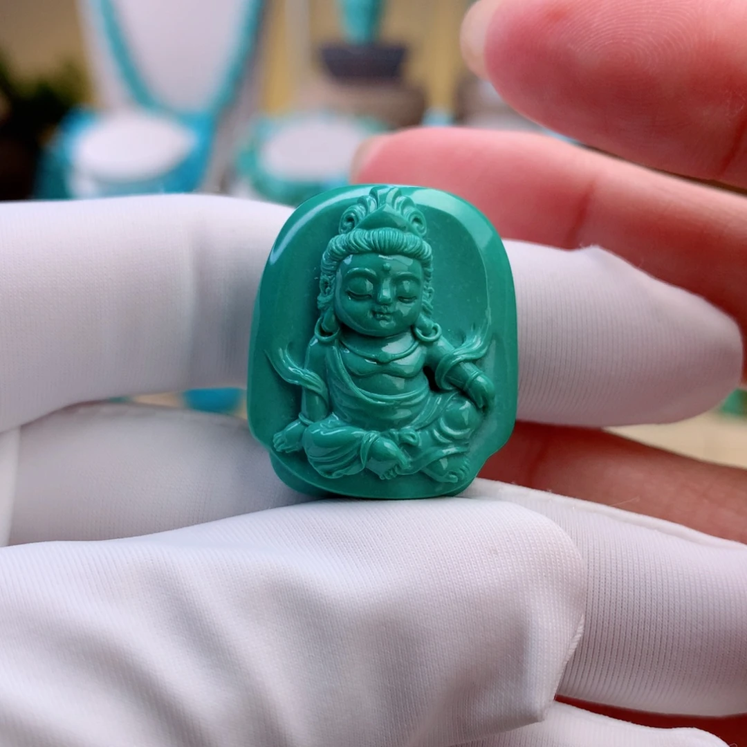 绿松石未镶嵌挂件