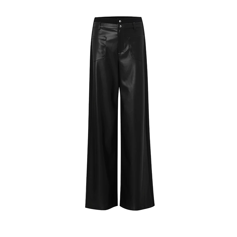 【春上新】Auuuu/uhot直筒时尚休闲百搭女士黑色休闲裤UWWS1K034