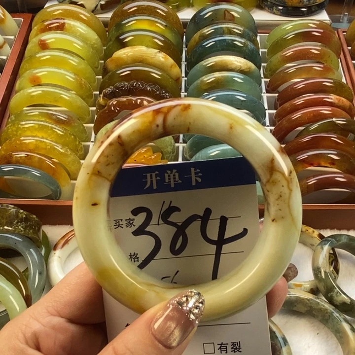 蛇纹石玉未镶嵌手镯54.5