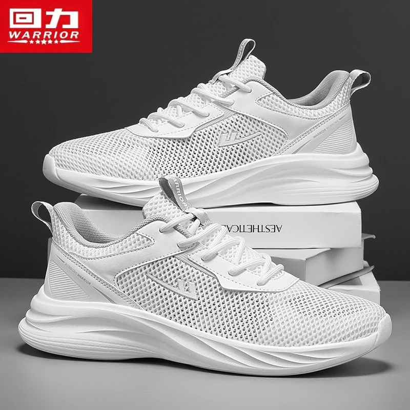 回力运动鞋男冬季透气2025新款男士跑步休闲网鞋百搭薄款网眼白鞋