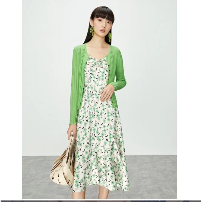 【直播专享】商场同款新品立体剪裁收腰碎花吊带裙N202A31415B