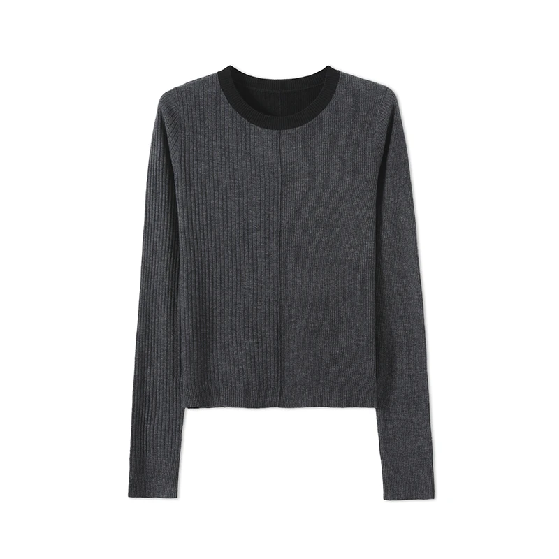 【老潘】新款圆领AB面修身百搭长袖显瘦打底衫XM9042