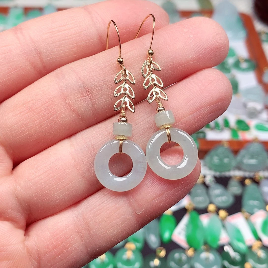 翡翠颈饰14K金镶嵌天然翡翠A货