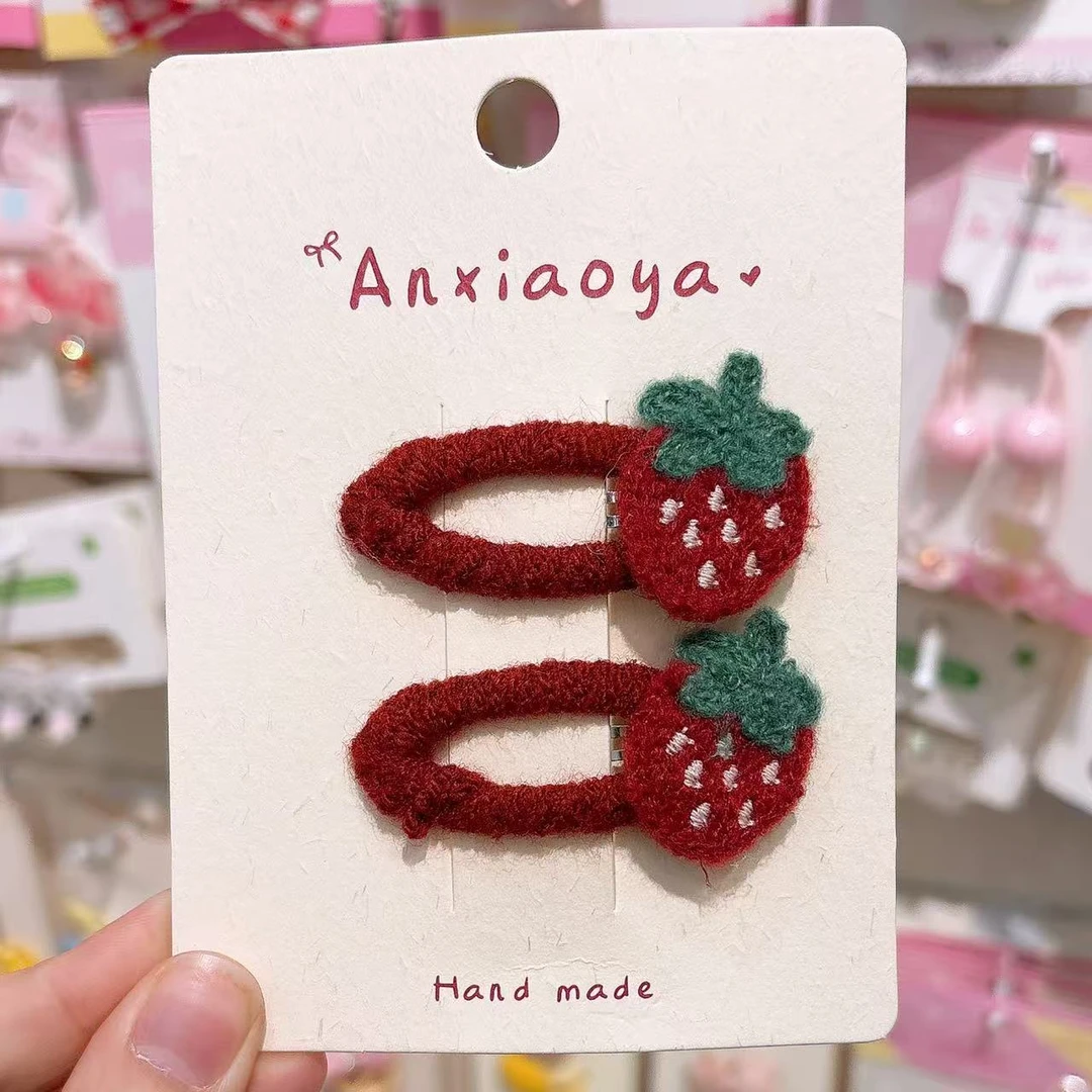 B-1795（满10米飞）aa 1对草莓掰掰夹   发圈