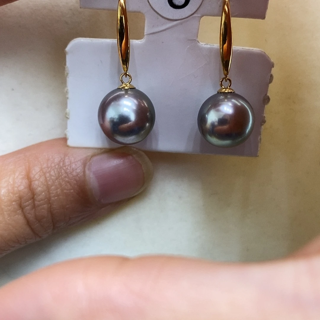 18K金镶嵌耳饰海水珍珠