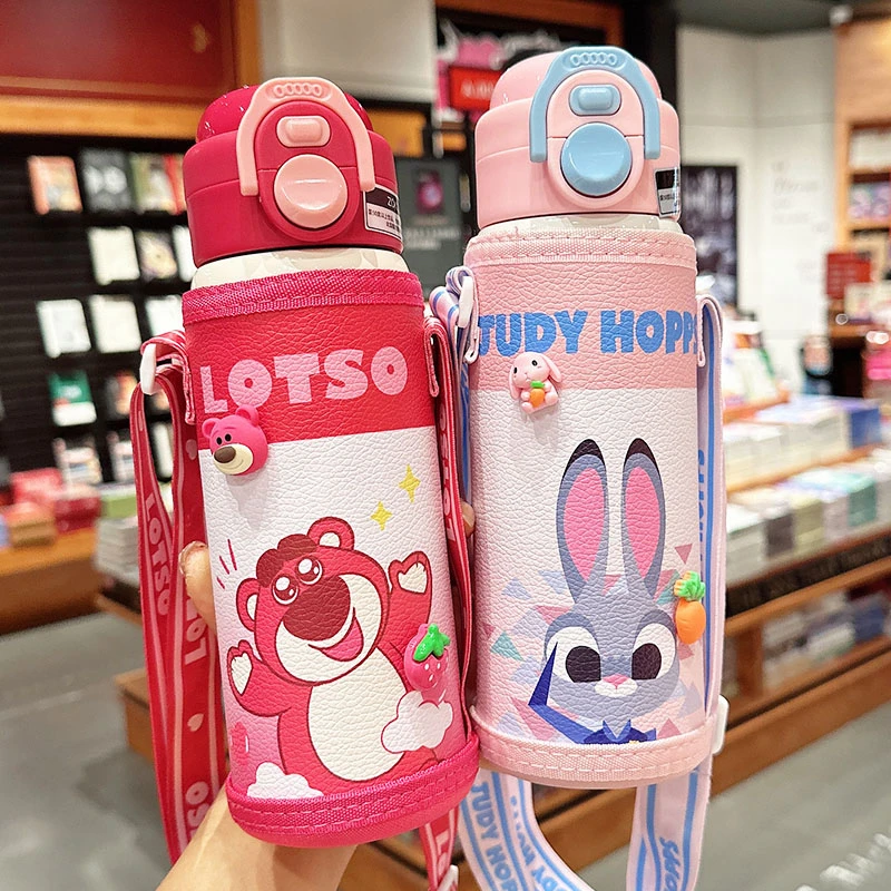 儿童保温杯吸管幼儿园小学生女孩上学专用可爱水杯便携双饮吸管杯