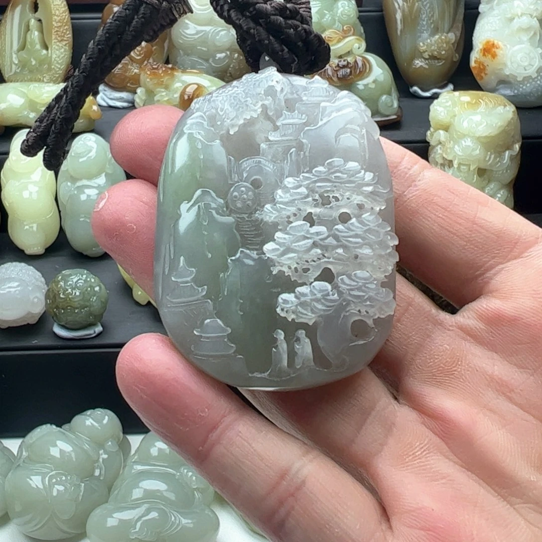 和田玉挂件未镶嵌眼****黑