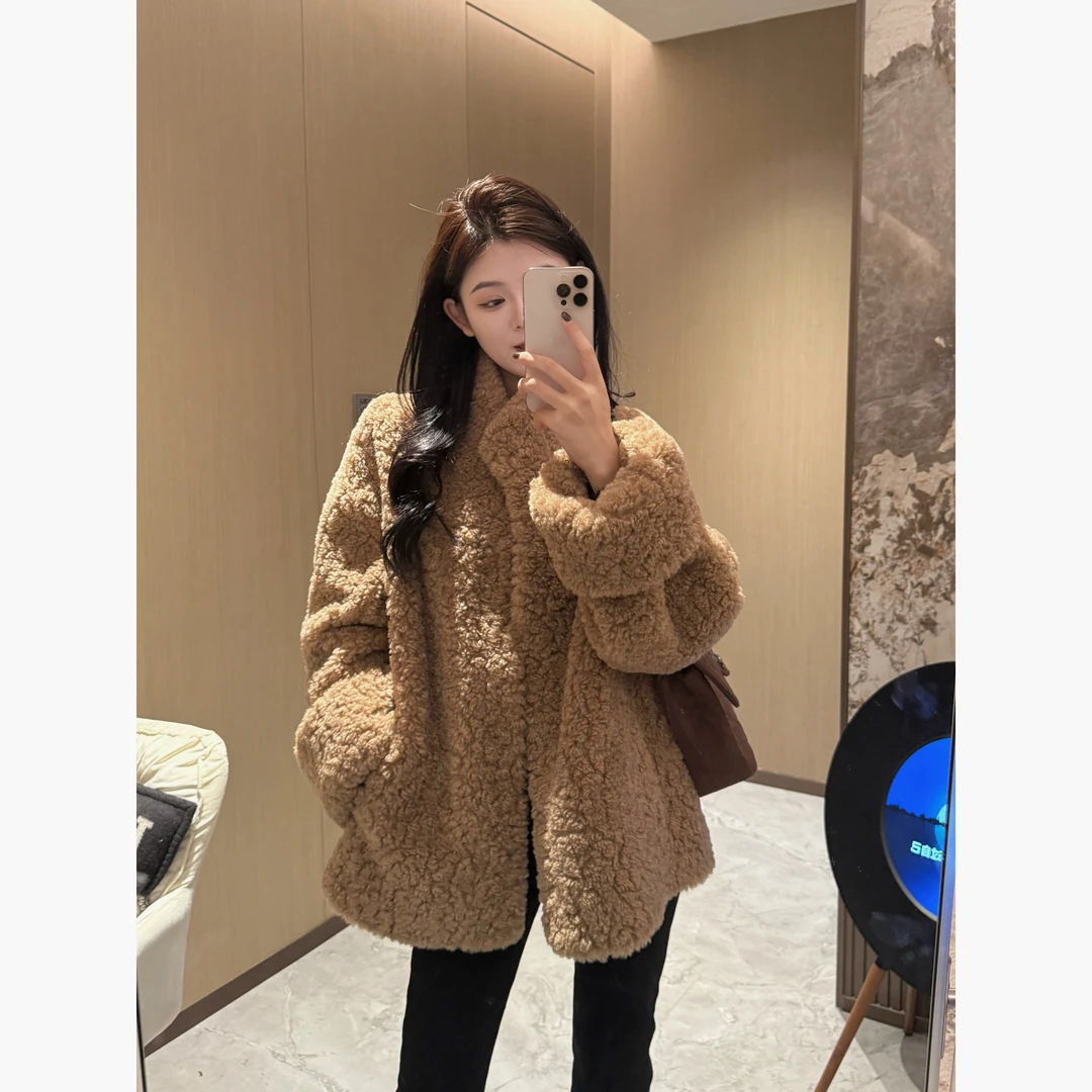 零一定制 慵懒风一体毛毛外套G87