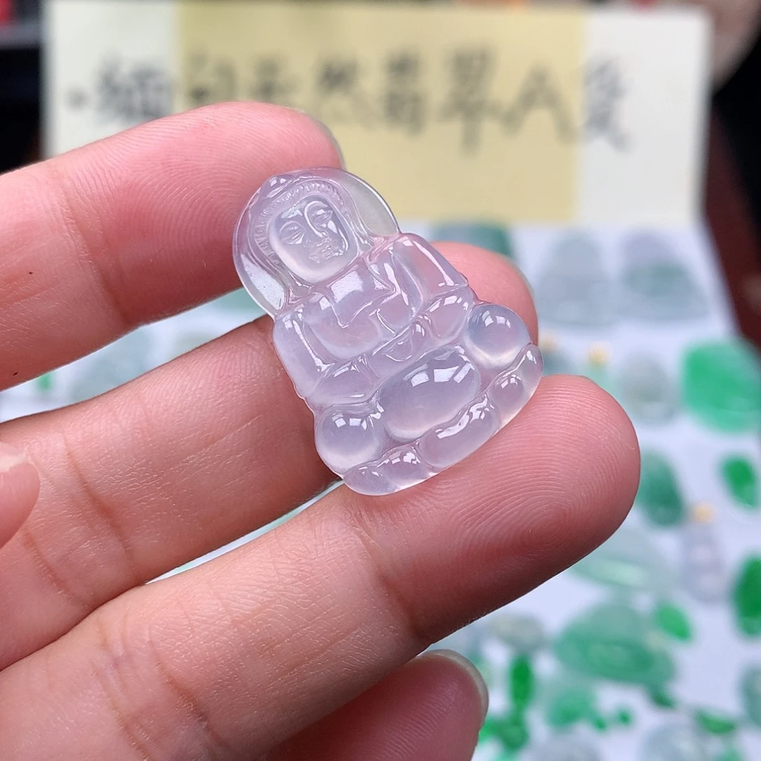 翡翠裸石缅甸天然A货翡翠冰种观音
