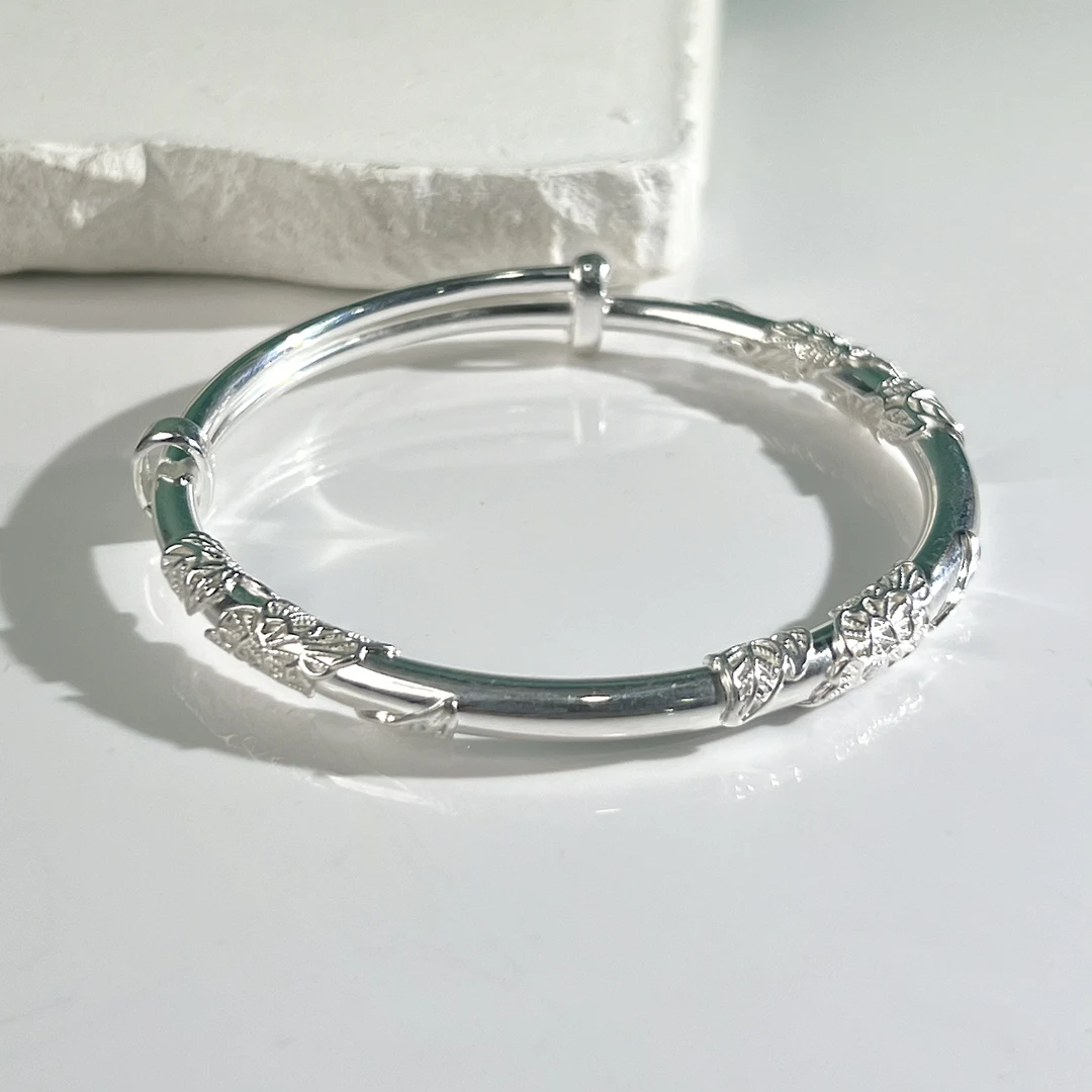 足银银制品 【铭记珠宝】足银手镯11-DM249H783