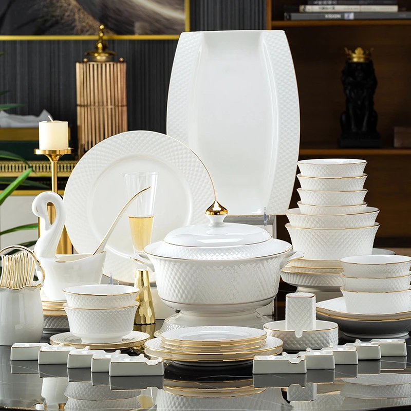 【春日焕新sp】洛威芳华世玉70+2件釉下彩骨瓷家用轻奢景德镇餐具