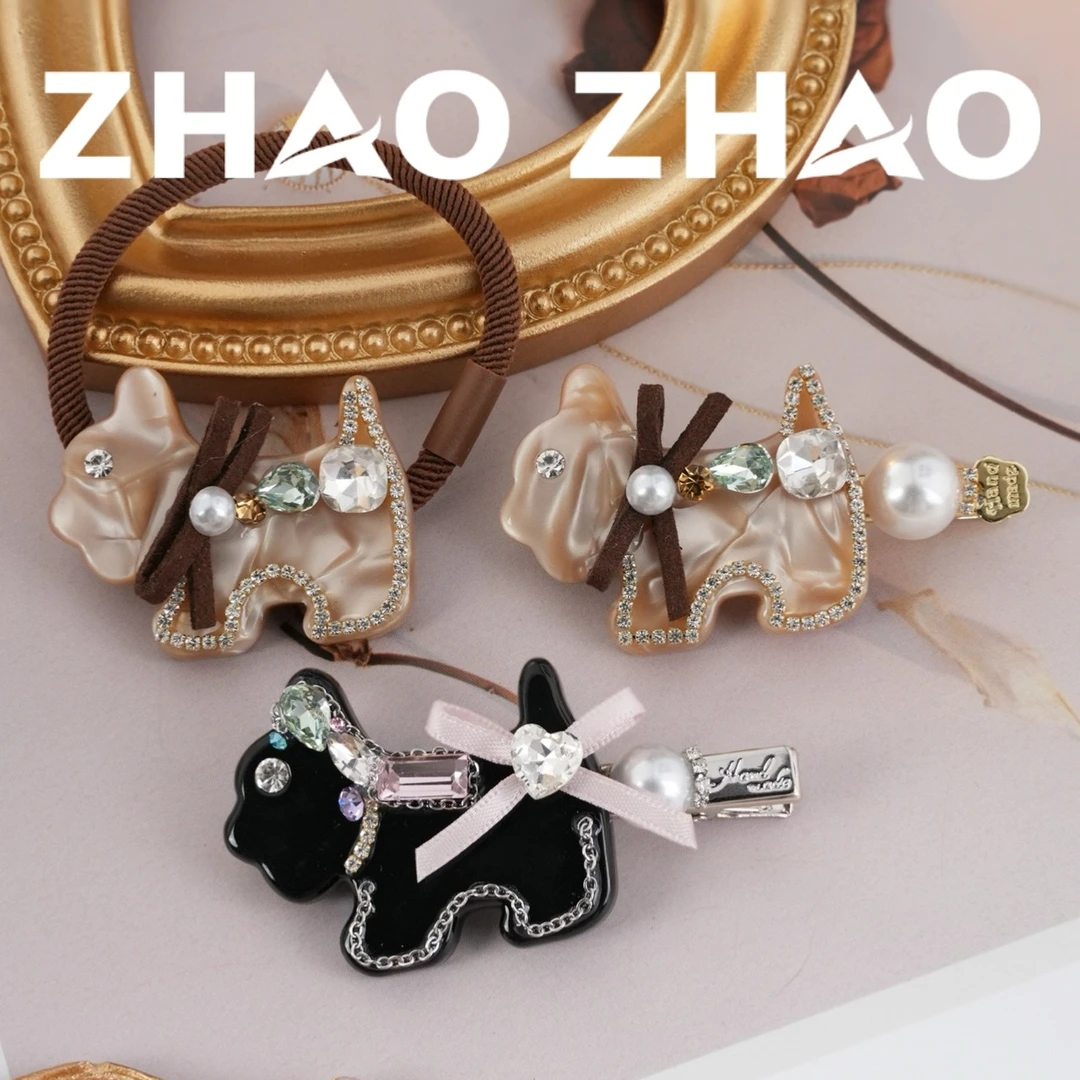 「快乐小狗」小狗ins风发圈卡通可爱时尚发饰2025新款