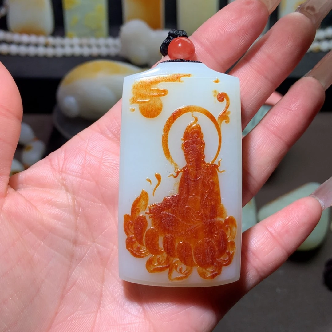 和田玉挂件未镶嵌开**梦