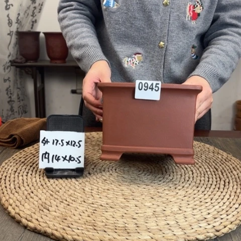 紫砂花盆清水泥正方0945