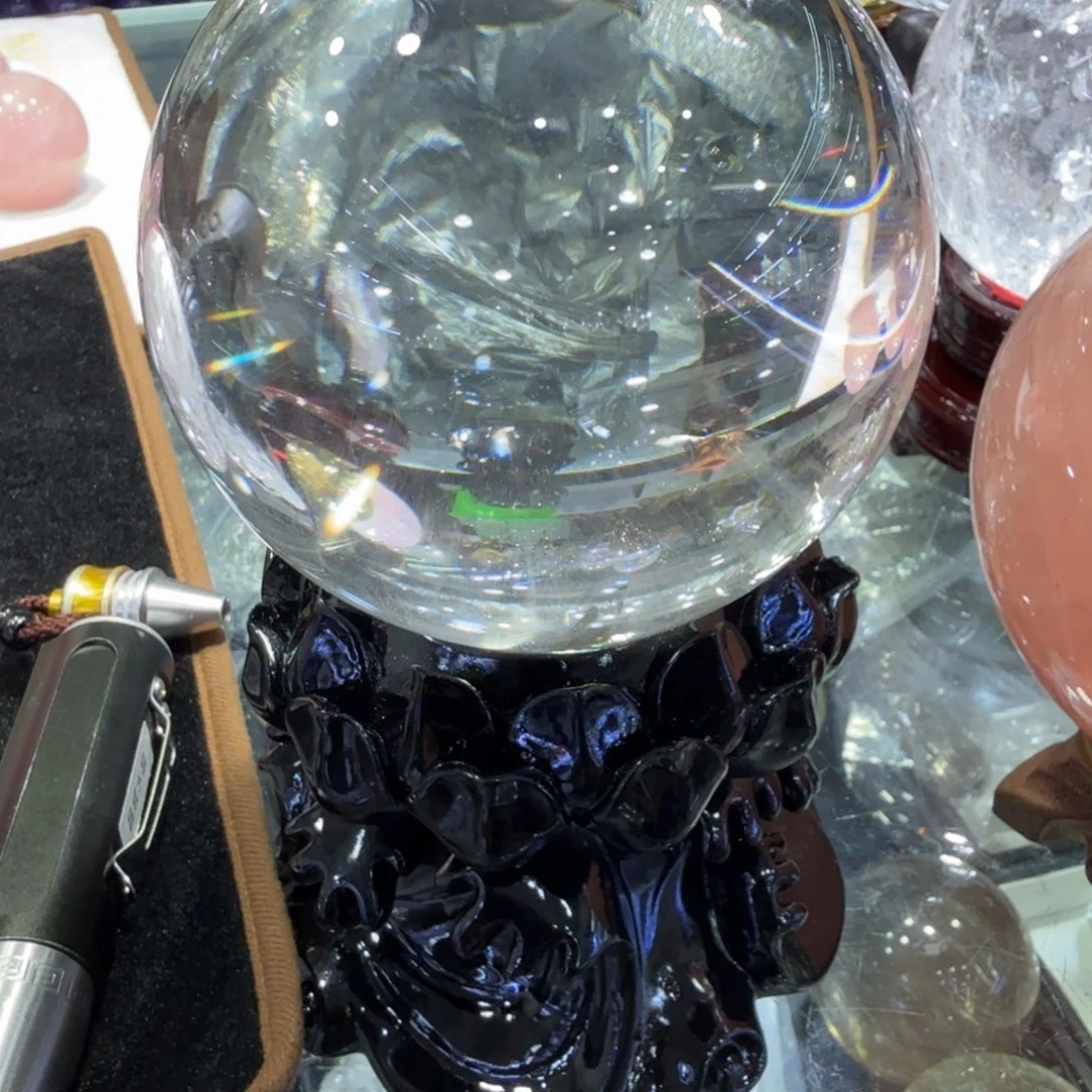 石材水晶球摆件的制作