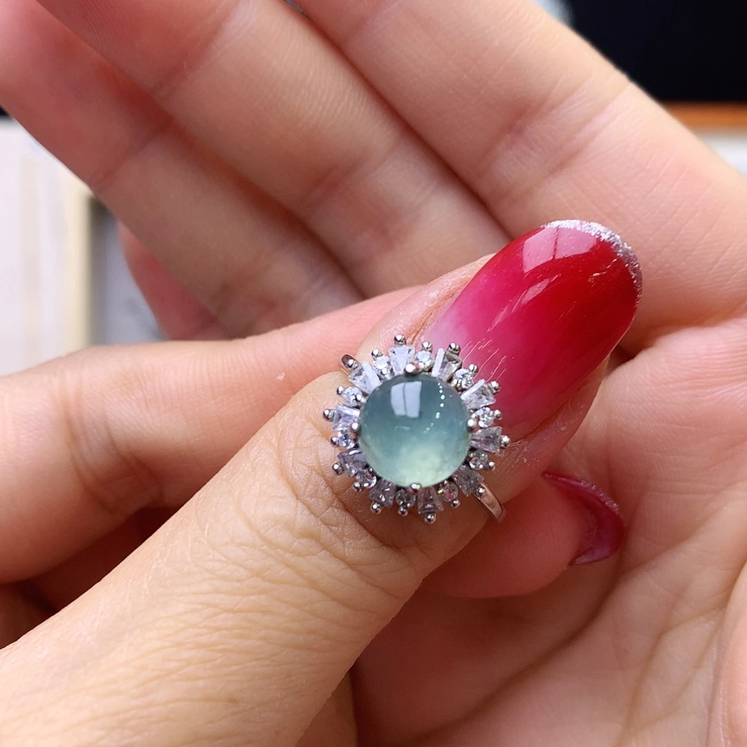 翡翠银S925镶嵌戒指