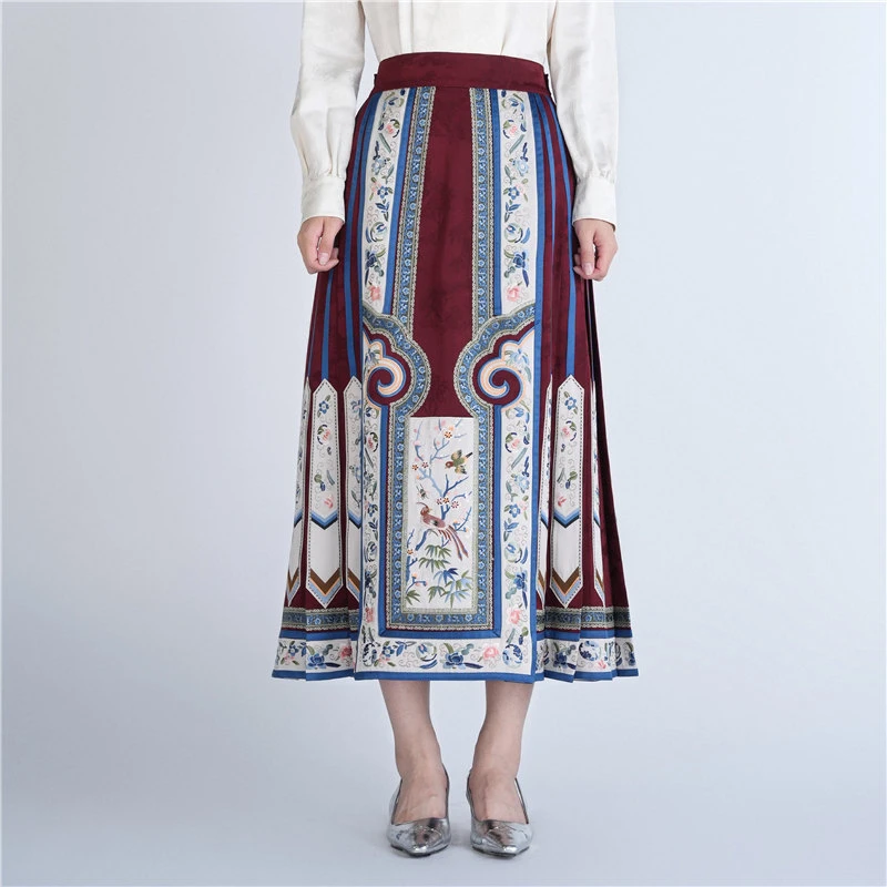 浒城古娘新中式半裙复古刺绣提花半身裙高定锦华马面裙女CCL19792