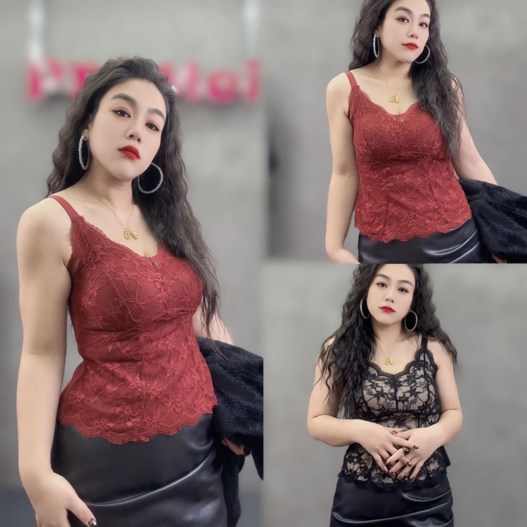 宋美人【蕾丝吊带】大码女装新款法式蕾丝吊带可外穿甜辣内搭688