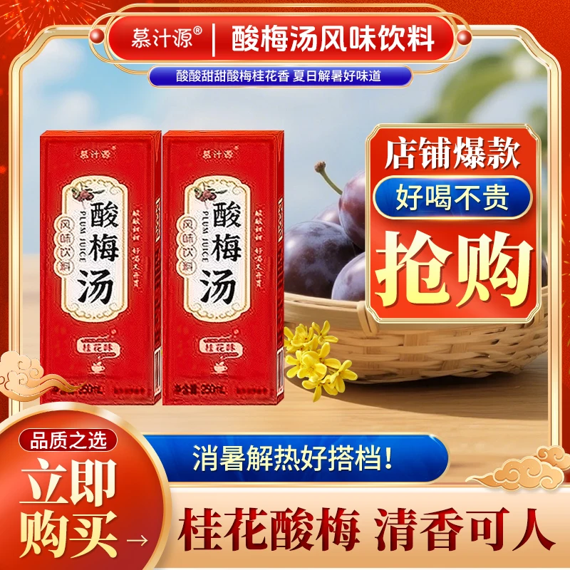 【新日期整箱】酸梅汤酸甜消暑解腻整箱250ML*10盒
