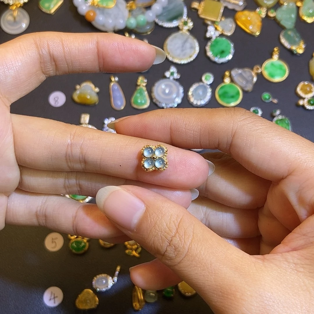 翡翠银S925镶嵌吊坠(不含链)