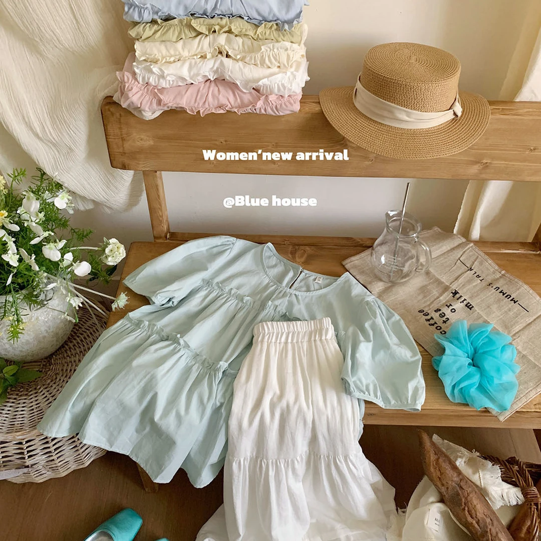 韩系温柔木耳花边白色娃娃衫女夏森系宽松遮肚泡泡袖甜美上衣