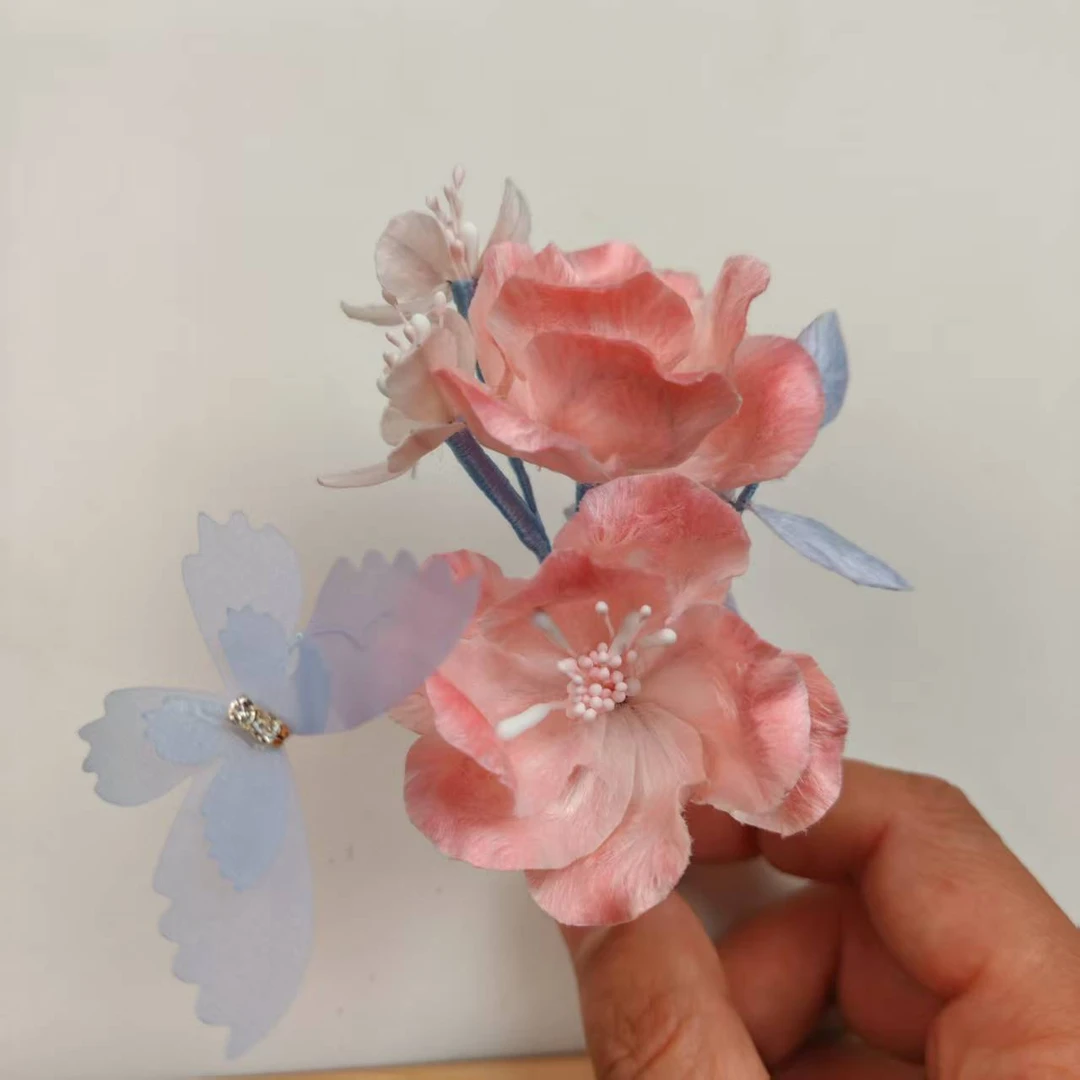 春风 非遗绒花 古风配饰 （手工制品 默认微瑕）3044