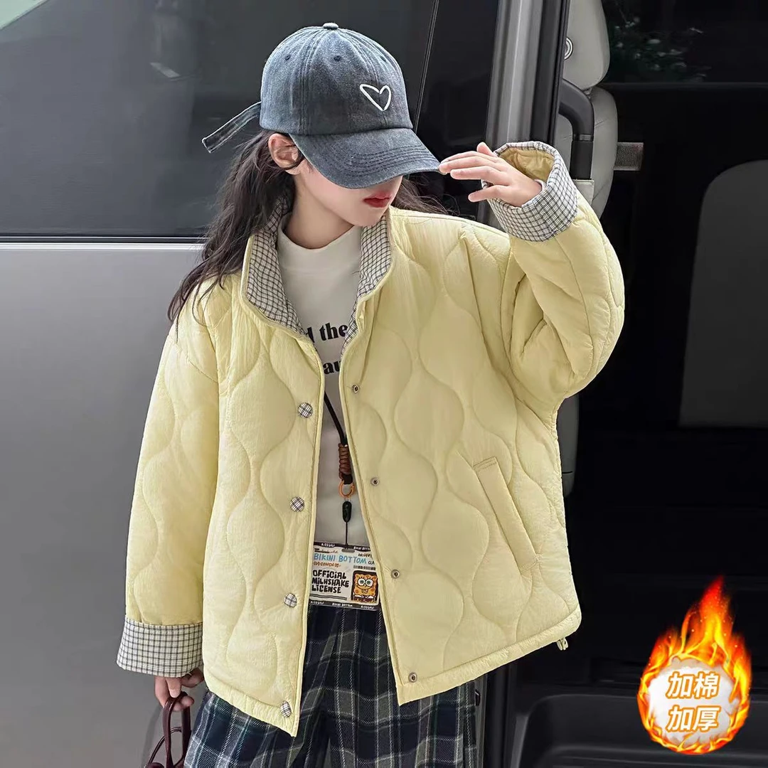 【现货】女童装秋冬装棉衣202新款儿童加厚棉服中大童洋气外套