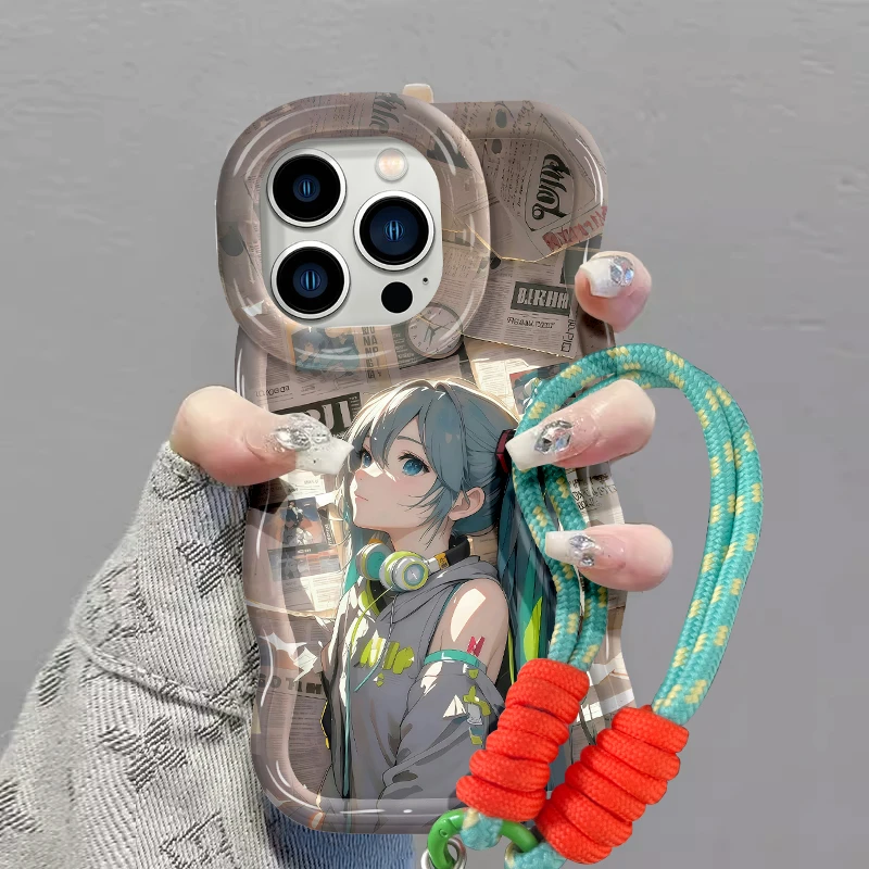 初音少女手机壳适用于苹果/oppo华为vivo双支架卡通网红流行爆款