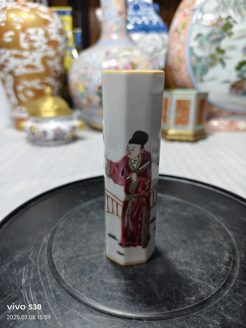 手工手绘人物香筒摆件工艺品