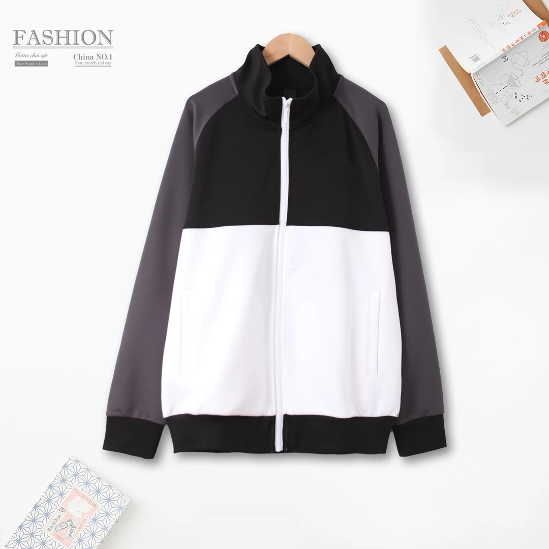 时尚舒适撞色男士外套立领拉链开衫上衣长袖00189 休闲户外运动