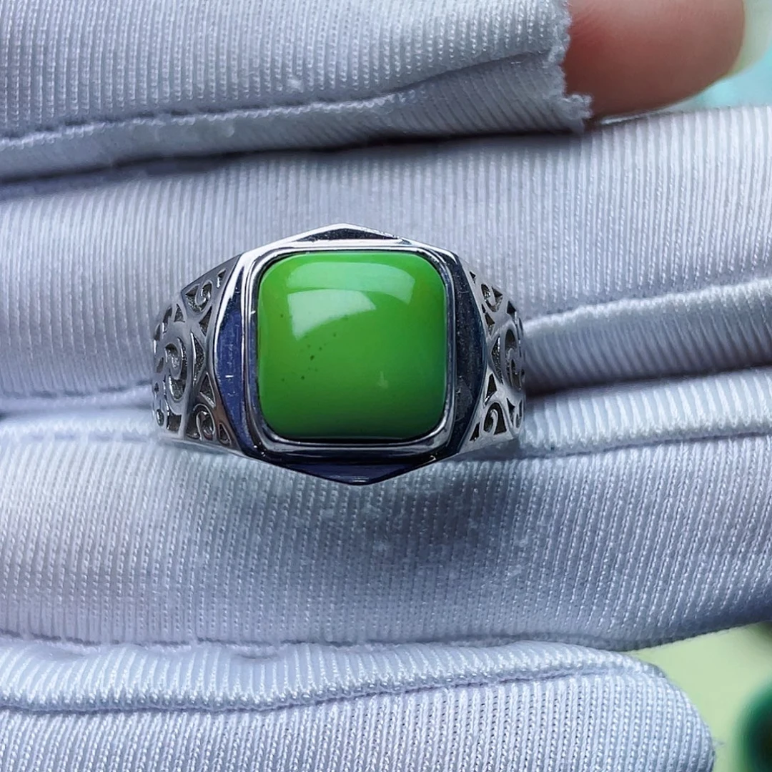 绿松石银S925镶嵌绿松石