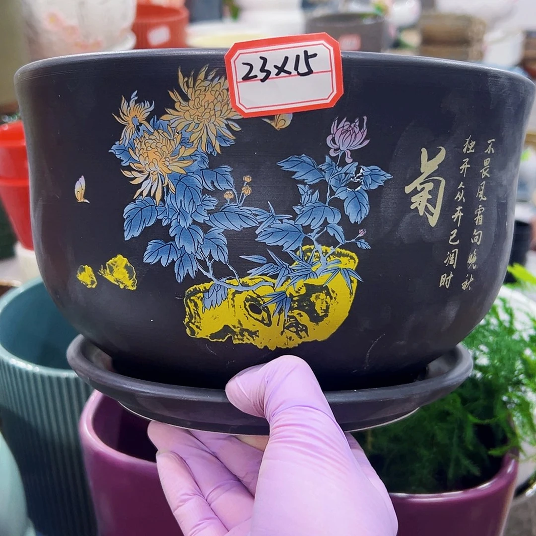 有孔外贸尾单陶瓷花盆凑单10米包邮