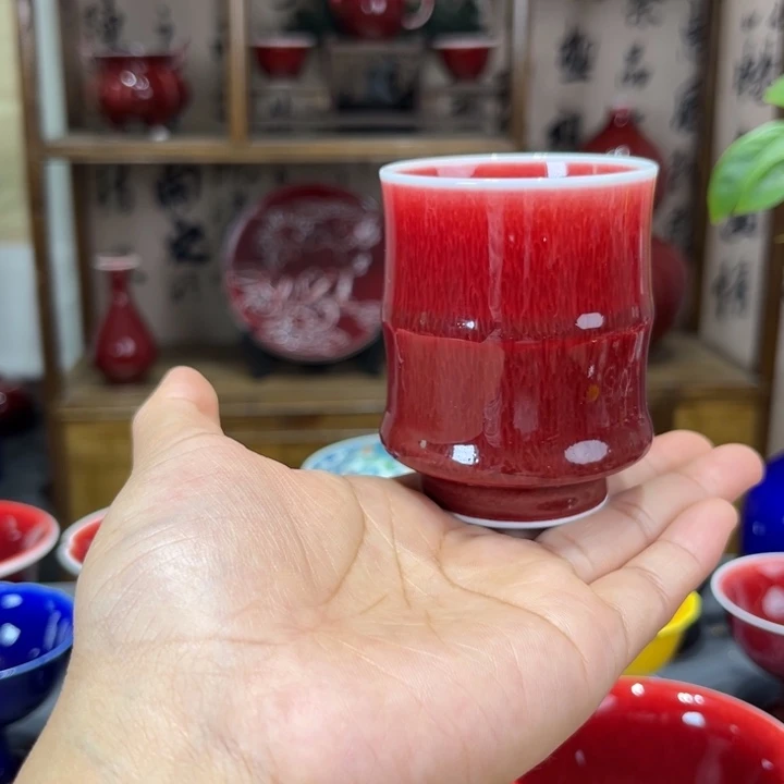 景德镇陶瓷浅行窑竹节杯