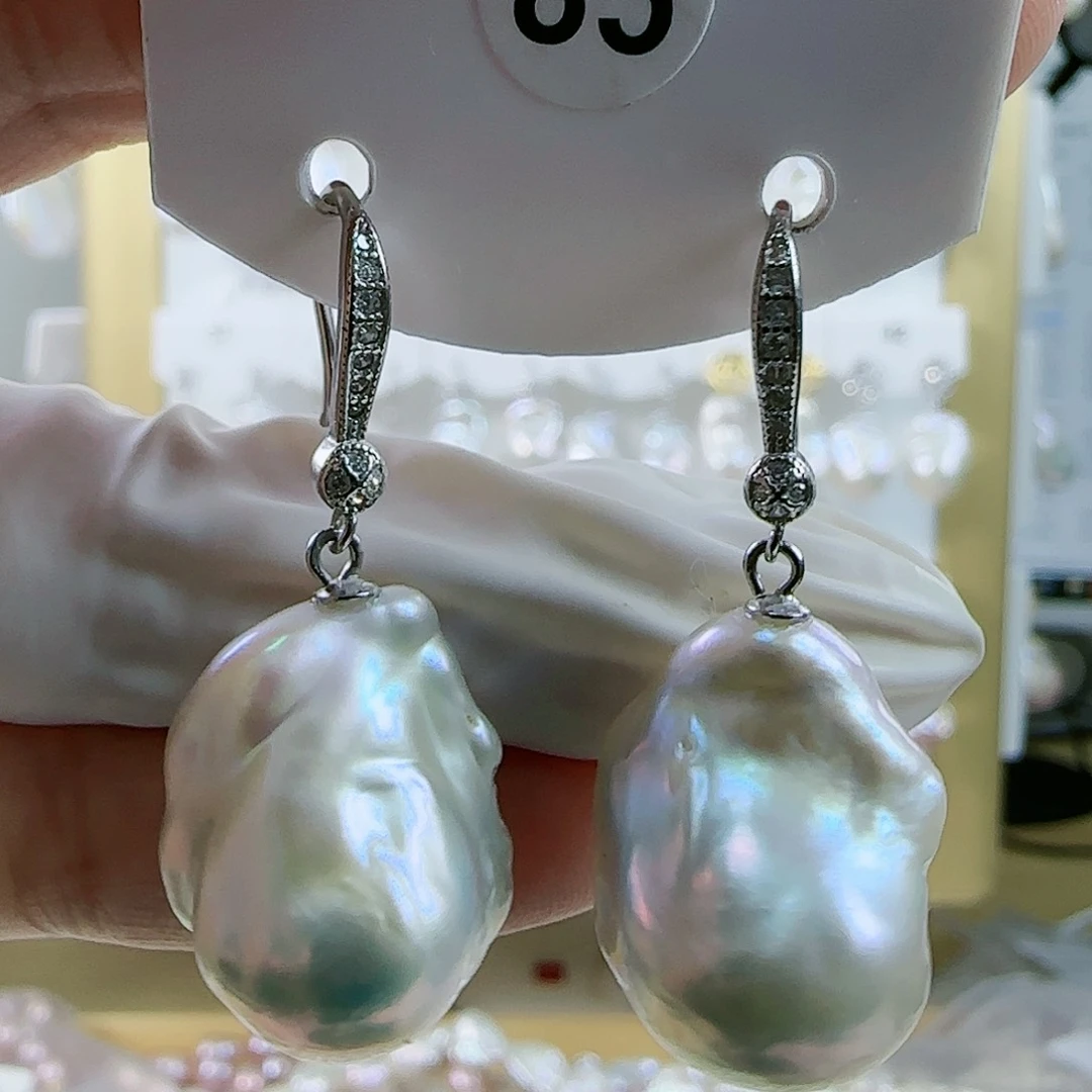 淡水珍珠耳坠（特价有瑕）银S925镶嵌